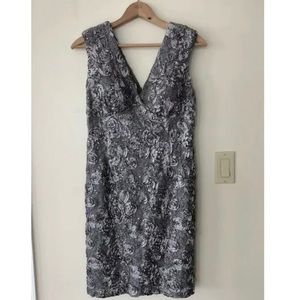 Nordstrom Size 6 Formal Grey Dres with Lace Sequin